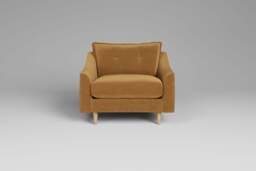 hush - Loveseat, Luxe Woven Velvet / Old Gold