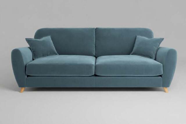 Cloud Nine - 4.5 Seater Sofa, Soft Touch Velvet / Sea Green