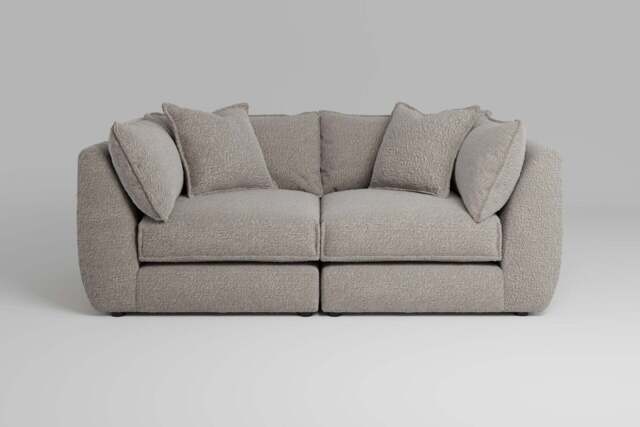 Utopia - 2 Piece - Rearrangeable Modular Sofa, Boucle / Mink / Casual Trim - image 1