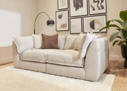 Utopia - 2 Piece - Rearrangeable Modular Sofa, Boucle / Mink / Casual Trim - thumbnail 4