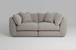 Utopia - 2 Piece - Rearrangeable Modular Sofa, Boucle / Mink / Casual Trim - thumbnail 1