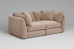 Utopia - 2 Piece - Rearrangeable Modular Sofa, Boucle / Mink / Casual Trim - thumbnail 7