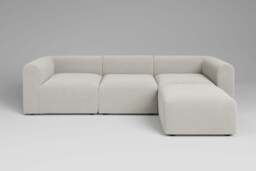Aura - 3 Piece with Footstool - Rearrangeable Modular Sofa, Boucle / Ivory