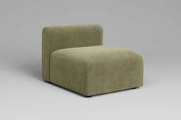 Aura - Armless Piece - Rearrangeable Modular Sofa, Cotton Blend / Jade - thumbnail 3