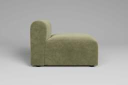 Aura - Armless Piece - Rearrangeable Modular Sofa, Cotton Blend / Jade - thumbnail 2