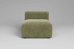Aura - Armless Piece - Rearrangeable Modular Sofa, Cotton Blend / Jade
