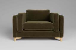 Fusion - Large Chair, Luxe Woven Velvet / Forest Green