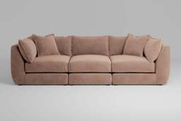 Utopia - 3 Piece - Rearrangeable Modular Sofa, Cotton Blend / Chai / Casual Trim