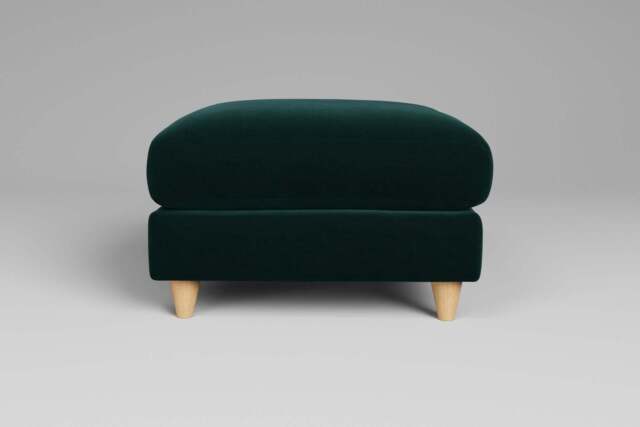 7th Heaven Midi - Footstool (Medium), Soft Touch Velvet / Bottle Green