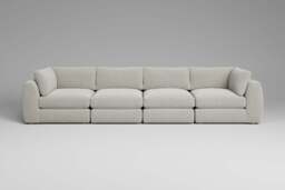 Zen - 4 Piece - Rearrangeable Modular Sofa, Boucle / Ivory / Standard Back Cushions - thumbnail 4