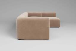 Aura - 4 Piece Open End - Rearrangeable Modular Sofa, Soft Touch Velvet / Soft Mink - thumbnail 2