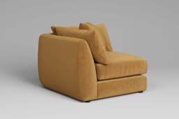 Utopia - All-in-one - Corner, left & right arm - Rearrangeable Modular Sofa, Luxe Woven Velvet / Old Gold / Tailored Trim