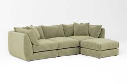 Utopia - 3 Piece with Footstool - Rearrangeable Modular Sofa, Soft Touch Velvet / Cinnamon / Tailored Trim - thumbnail 7