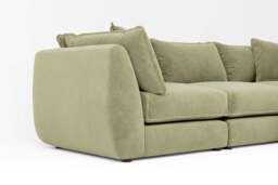 Utopia - 3 Piece with Footstool - Rearrangeable Modular Sofa, Soft Touch Velvet / Cinnamon / Tailored Trim - thumbnail 6