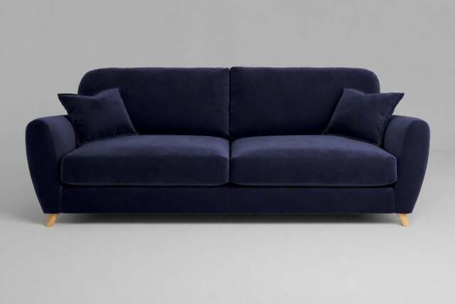 Cloud Nine - 4.5 Seater Sofa, Soft Touch Velvet / Midnight Blue