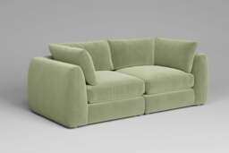 Zen - 2 Piece - Rearrangeable Modular Sofa, Brushed Wool Feel / Sage / Standard Back Cushions - thumbnail 5