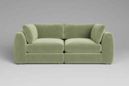 Zen - 2 Piece - Rearrangeable Modular Sofa, Brushed Wool Feel / Sage / Standard Back Cushions - thumbnail 4