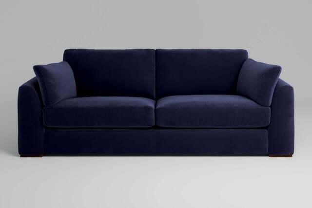 Muse - 4 Seater Sofa, Soft Touch Velvet / Midnight Blue