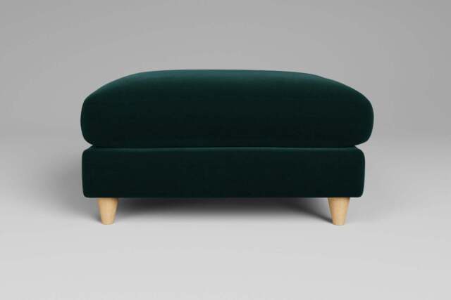 7th Heaven Midi - Footstool (Large), Soft Touch Velvet / Bottle Green