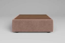 Zen - Coffee Table - Rearrangeable Modular Sofa, Walnut / Cotton Blend / Chai