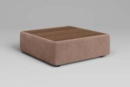 Zen - Coffee Table - Rearrangeable Modular Sofa, Walnut / Cotton Blend / Chai - thumbnail 3
