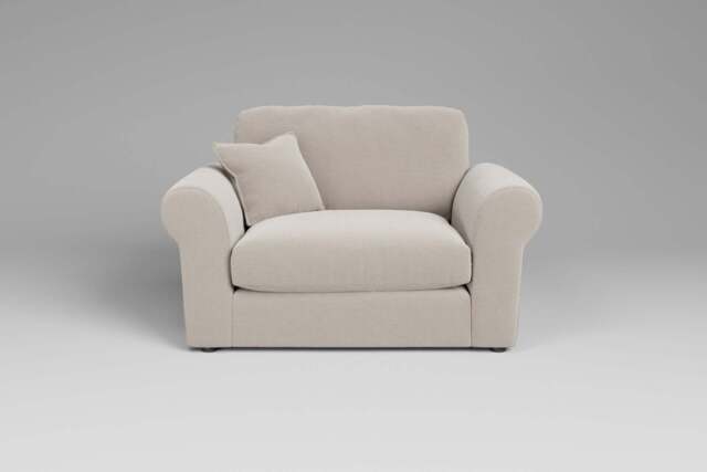 Mellow - Loveseat, Plush Chenille / Chalk - image 1