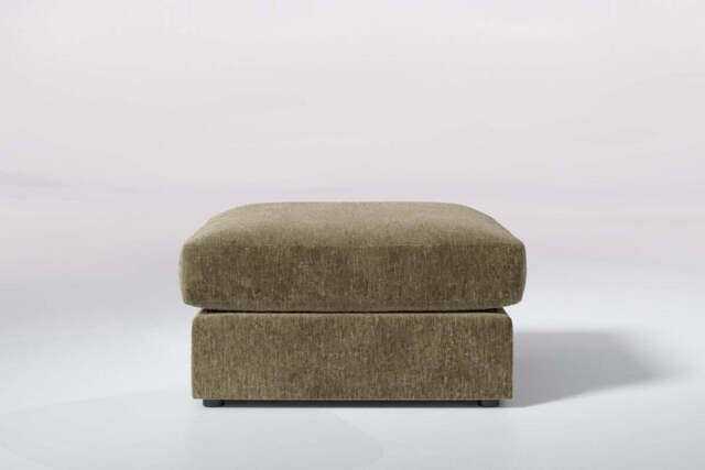 Large Storage Stool, Soft Woven Chenille / Olive - image 1