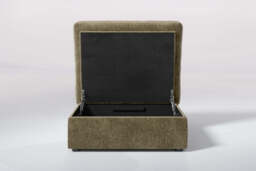 Large Storage Stool, Soft Woven Chenille / Olive - thumbnail 2