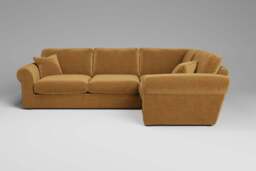 Mellow - Small Corner Sofa, Luxe Woven Velvet / Old Gold