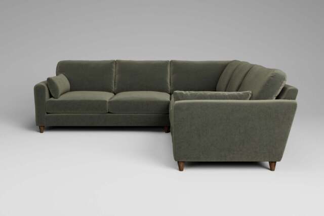 7th Heaven Midi - Large Corner Sofa, Luxe Woven Velvet / Pine - image 1