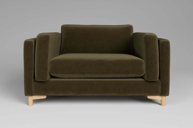 Fusion - Loveseat, Luxe Woven Velvet / Forest Green