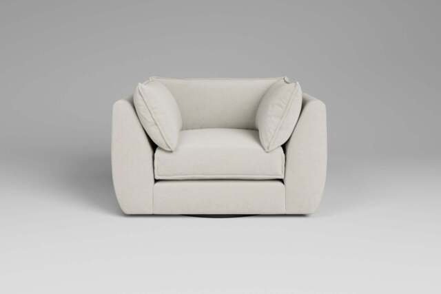 Utopia - Loveseat - Rearrangeable Modular Sofa, Luxe Woven Velvet / Snow / Casual Trim - image 1