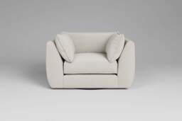 Utopia - Loveseat - Rearrangeable Modular Sofa, Luxe Woven Velvet / Snow / Casual Trim - thumbnail 1