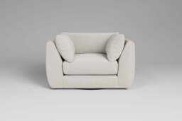 Utopia - Loveseat - Rearrangeable Modular Sofa, Luxe Woven Velvet / Snow / Casual Trim - thumbnail 3