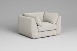 Utopia - Loveseat - Rearrangeable Modular Sofa, Luxe Woven Velvet / Snow / Casual Trim - thumbnail 4