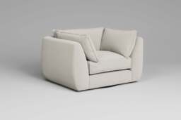 Utopia - Loveseat - Rearrangeable Modular Sofa, Luxe Woven Velvet / Snow / Casual Trim - thumbnail 2