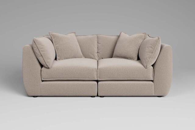 Utopia - 2 Piece - Rearrangeable Modular Sofa, Basket Weave / Sand / Casual Trim - image 1