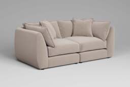 Utopia - 2 Piece - Rearrangeable Modular Sofa, Basket Weave / Sand / Casual Trim - thumbnail 2