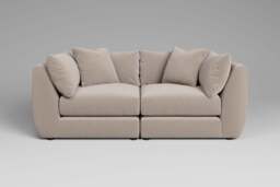 Utopia - 2 Piece - Rearrangeable Modular Sofa, Basket Weave / Sand / Casual Trim - thumbnail 3