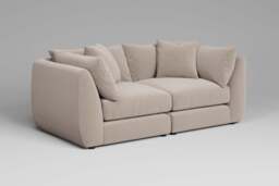 Utopia - 2 Piece - Rearrangeable Modular Sofa, Basket Weave / Sand / Casual Trim - thumbnail 4