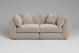 Utopia - 2 Piece - Rearrangeable Modular Sofa, Basket Weave / Sand / Casual Trim - thumbnail 1