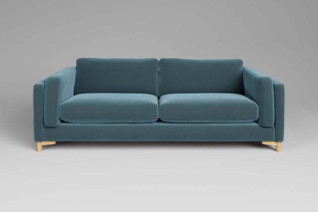 Fusion - 4 Seater Sofa, Soft Touch Velvet / Sea Green