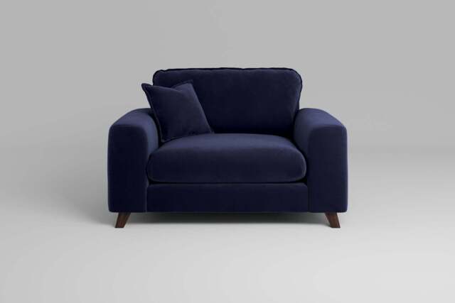Serenity - Loveseat, Soft Touch Velvet / Midnight Blue