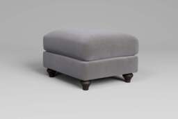 Serenity - Footstool (Small), Brushed Wool Feel / Pewter - thumbnail 4