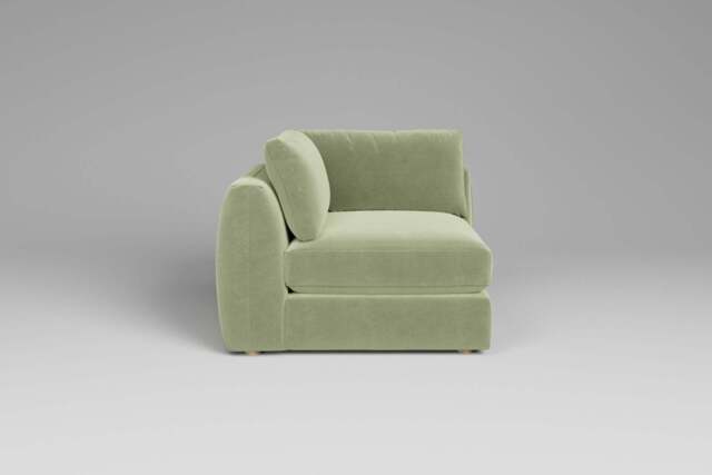 Zen - All-in-one - Corner, left & right arm, Brushed Wool Feel / Sage / Full-Width Back Cushions - image 1
