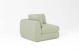 Zen - All-in-one - Corner, left & right arm, Brushed Wool Feel / Sage / Full-Width Back Cushions - thumbnail 3