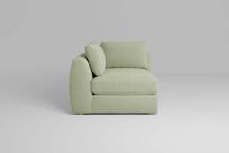 Zen - All-in-one - Corner, left & right arm, Brushed Wool Feel / Sage / Full-Width Back Cushions - thumbnail 2