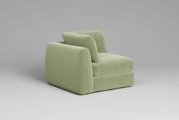 Zen - All-in-one - Corner, left & right arm, Brushed Wool Feel / Sage / Full-Width Back Cushions - thumbnail 5