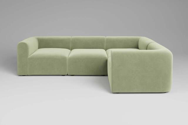 Aura - 4 Piece - Rearrangeable Modular Sofa, Brushed Wool Feel / Sage - image 1