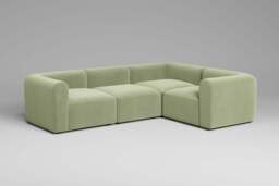 Aura - 4 Piece - Rearrangeable Modular Sofa, Brushed Wool Feel / Sage - thumbnail 3